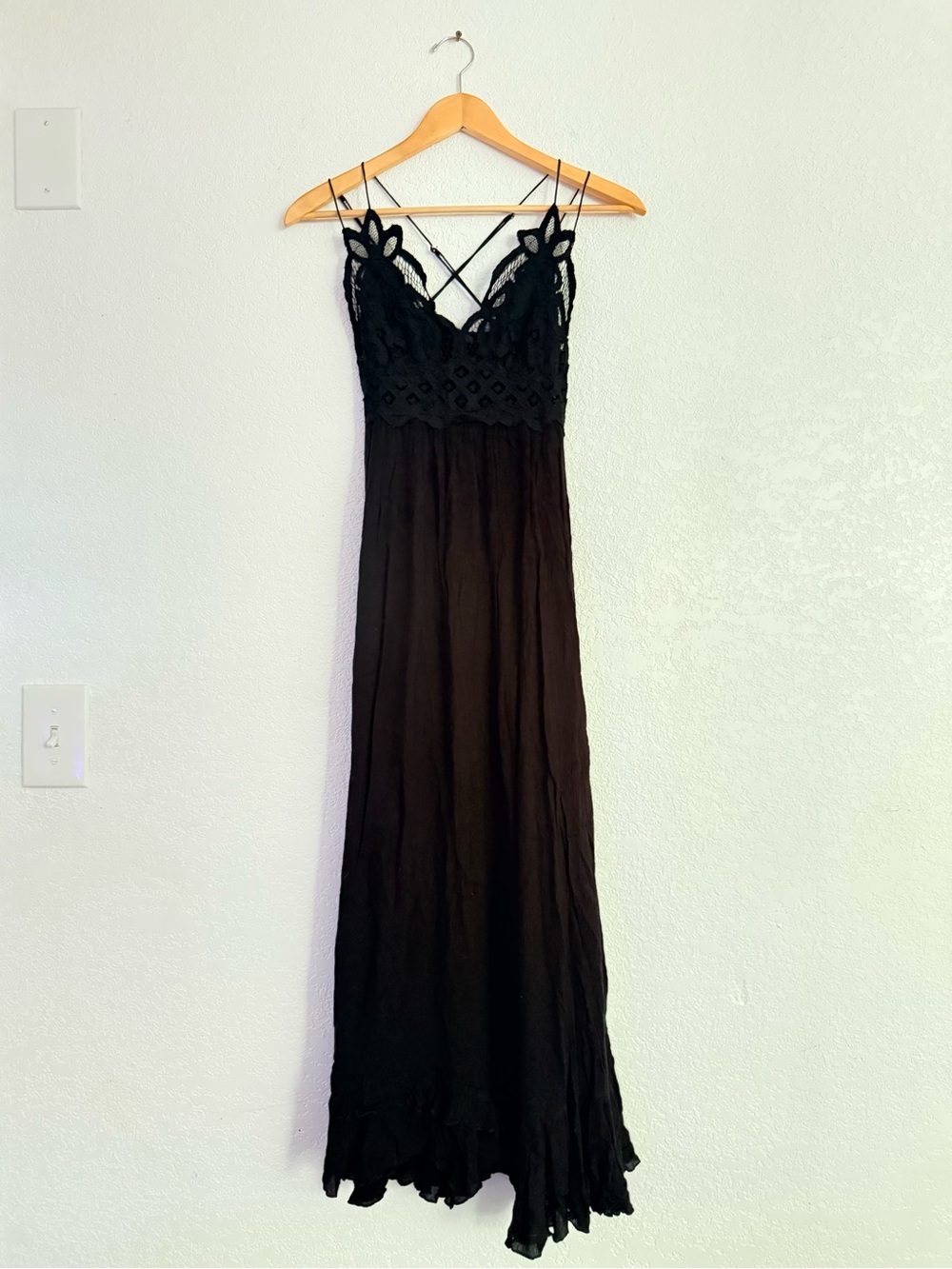 Free People Black Lace Bodice Maxi Dress - Picture 1 of 2